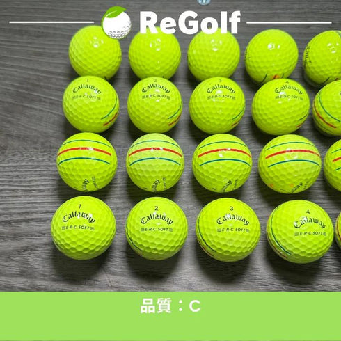 【中古】 ロストボール キャロウェイ ERC SOFT トリプルトラック イエロー 2021年モデル 20球 Cランク ゴルフボール リゴルフ